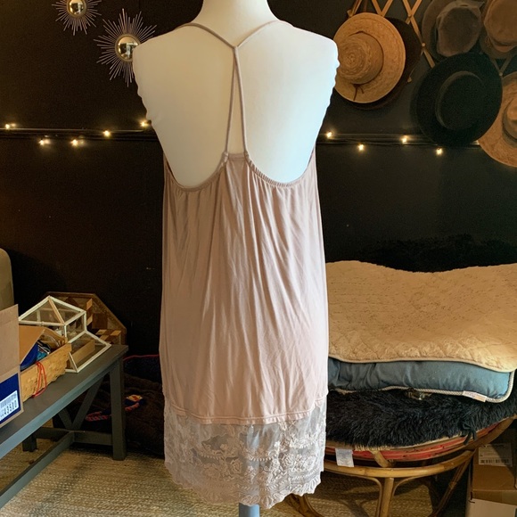 New without tags Three Bird Nest Prima Mocha Taupe Lace Hem Slip Dress - Picture 4 of 13
